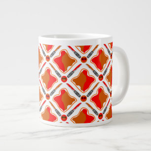 Peanut Butter and Strawberry Jam Seamless Patter Large Coffee Mug