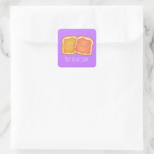 Peanut Butter And Strawberry Jelly Toast Square Sticker