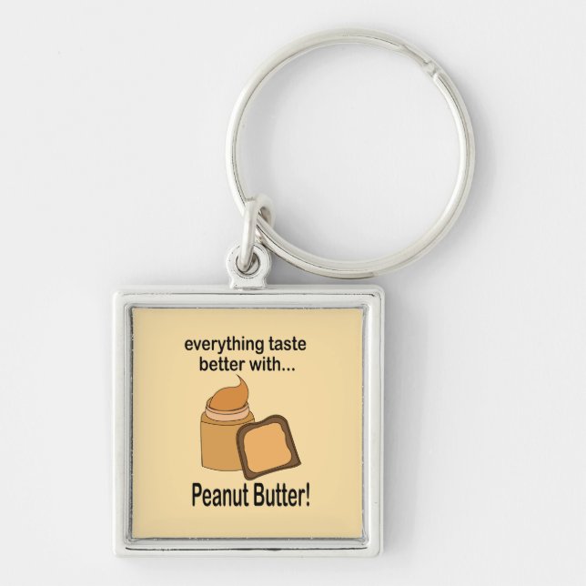Peanut Butter Bread Food Cute  Keychain (Front)