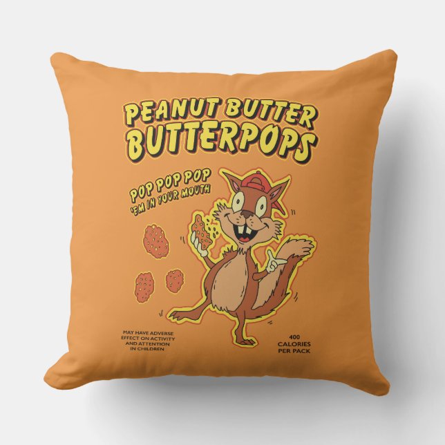 Peanut Butter Butterpops Throw Pillow (Front)