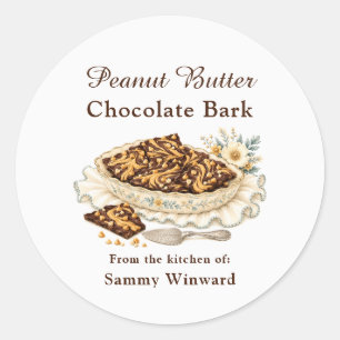 Peanut Butter Chocolate Bark Homemade Gift Label
