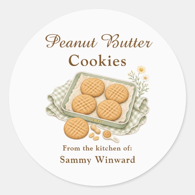 Peanut Butter Cookie Gift Label (Front)