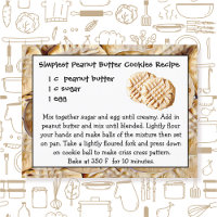 Peanut Butter Cookies Recipe Card Postcard