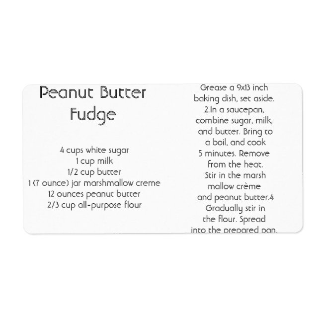 Peanut Butter Fudge (Front)