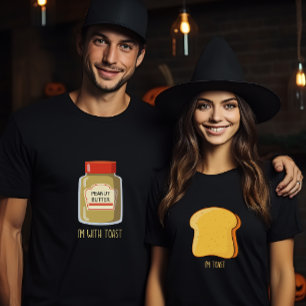 Peanut butter Im with toast funny couples matching T-Shirt