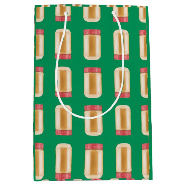 Peanut Butter Jars Columns - Green Gift Bag (Front)