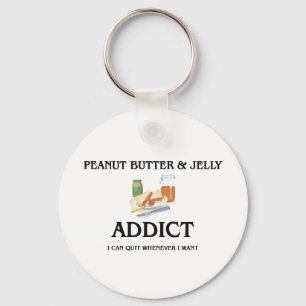 Peanut Butter & Jelly Addict Keychain