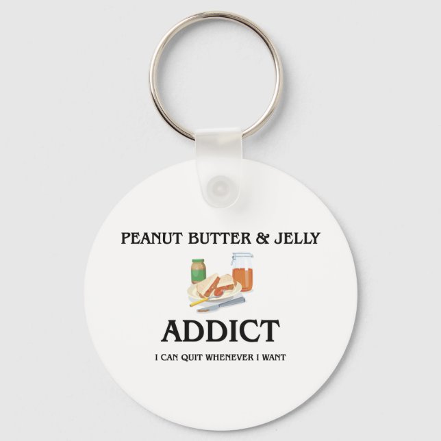 Peanut Butter & Jelly Addict Keychain (Front)