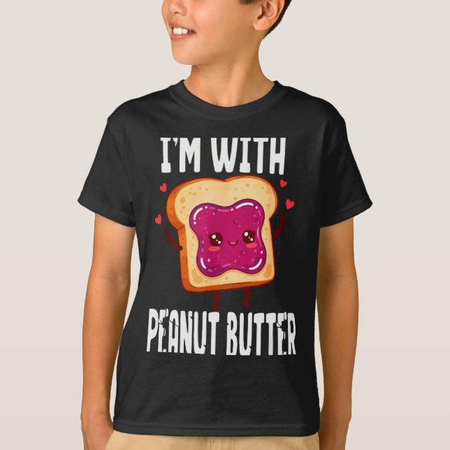 Peanut Butter Jelly Matching Couples Halloween Fun T-Shirt (Front)