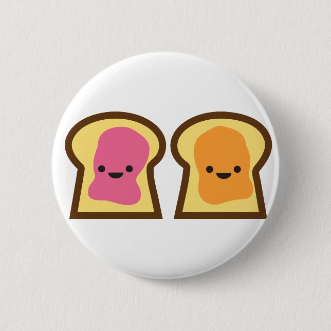 Peanut Butter Jelly Time! 2 Inch Round Button (Front)
