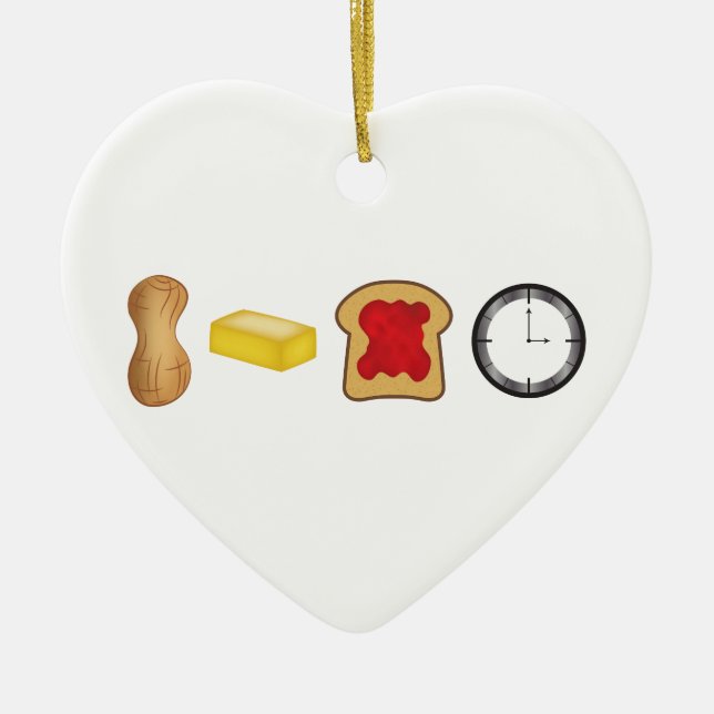 Peanut Butter Jelly Time Horizontal Ceramic Ornament (Front)