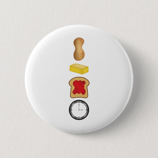 Peanut Butter Jelly Time Vertical 2 Inch Round Button (Front)