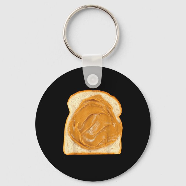 Peanut Butter On Bread Slice Costume Halloween Foo Keychain (Front)