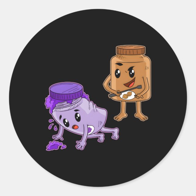Peanut Butter Peanut Butter Jelly Classic Round Sticker (Front)