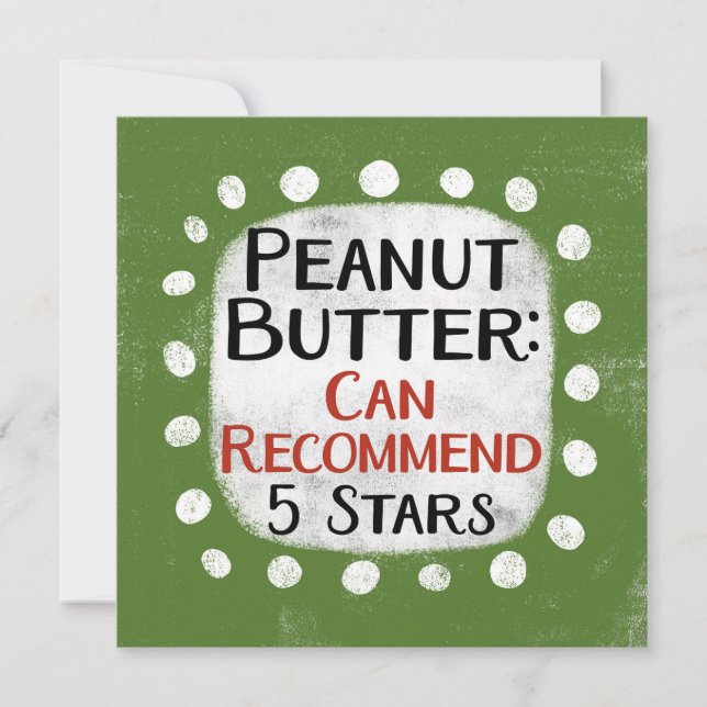Peanut Butter Review 5 Stars Greeting Card (Front)