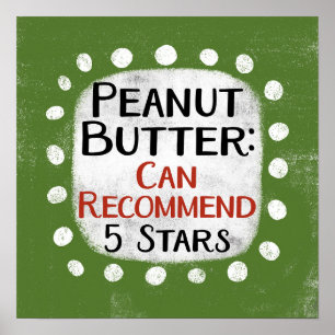 Peanut Butter Review 5 Stars Poster Wall Art