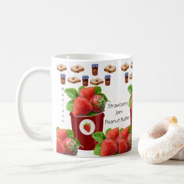 Peanut Butter Strawberry Jam Mug (With Donut)