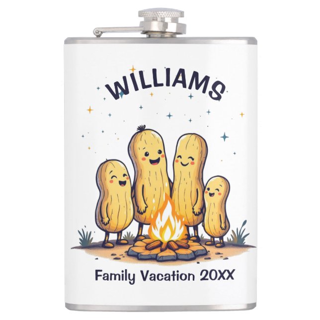 Peanut Campfire Hip Flask (Front)