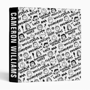 Peanut Characters Graffiti Pattern Binder