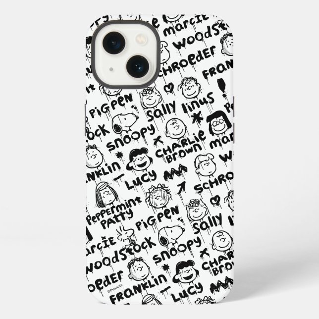 Peanut Characters Graffiti Pattern iPhone Case (Back)