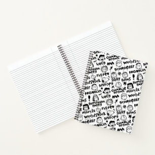 Peanut Characters Graffiti Pattern Notebook