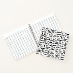 Peanut Characters Graffiti Pattern Notebook