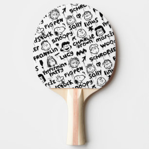 Peanut Characters Graffiti Pattern Ping Pong Paddle