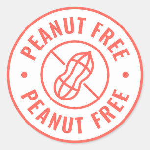 Peanut Free Allergy Awareness Classic Round Sticker