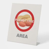 Peanut Free Area Customized Food Allergy Alert
