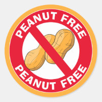 Peanut Free Caution Sticker