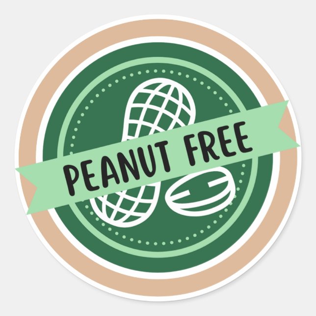 Peanut Free Classic Round Sticker (Front)