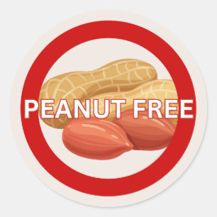 Peanut Free Food Allergy Alert  Classic Round Sticker