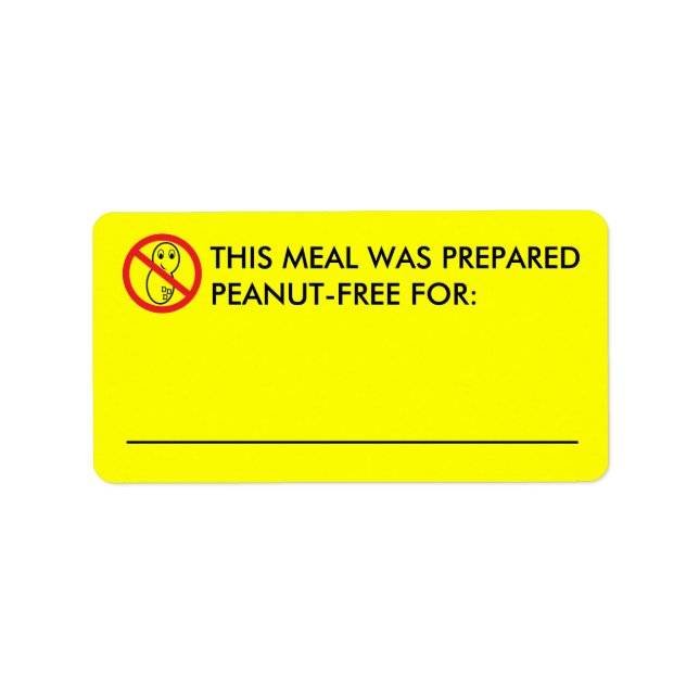 Peanut-Free Food Labels (Front)