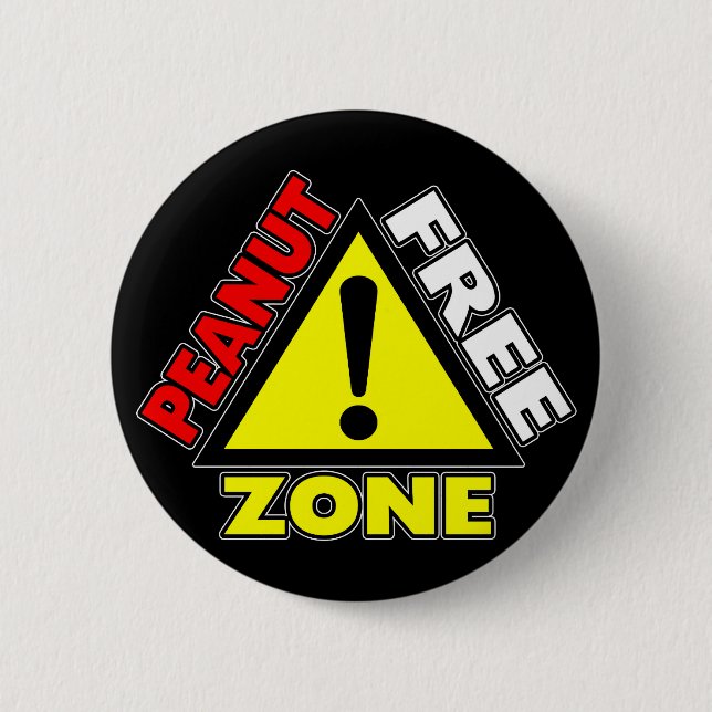 Peanut Free Zone (Peanut Allergy) 2 Inch Round Button (Front)