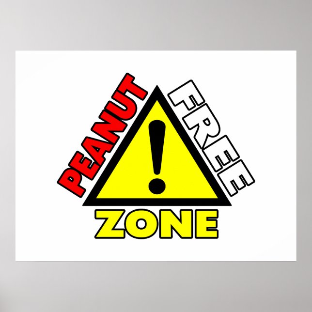 Peanut Free Zone (Peanut Allergy) Poster (Front)