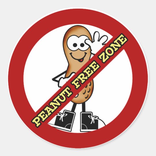 Peanut Free Zone Sticker