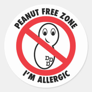 Peanut Free Zone Sticker (set of 6)