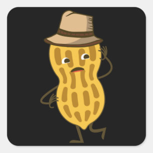Peanut Funny Square Sticker