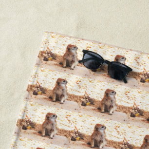 "Peanut" Ground Squirrel Beach towel