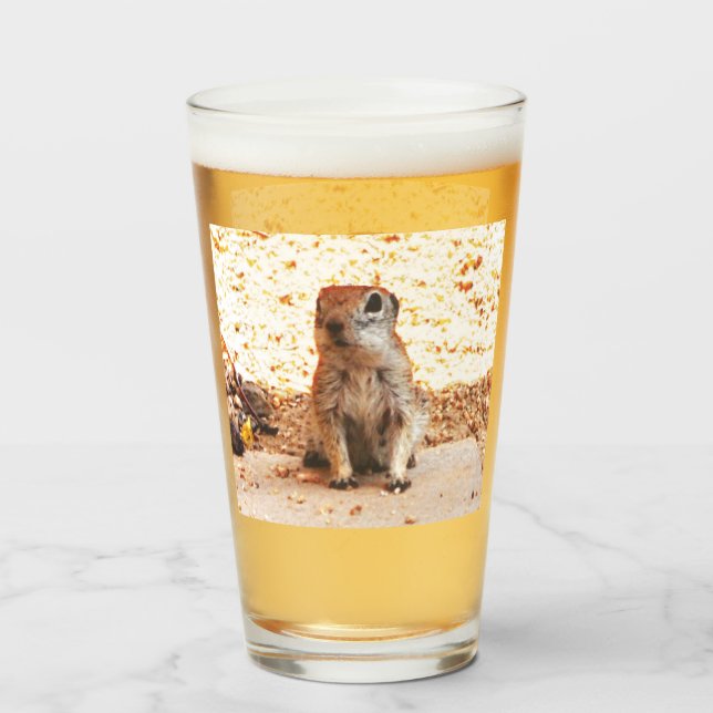 "Peanut" Ground Squirrel Glass Tumbler (Front Filled)