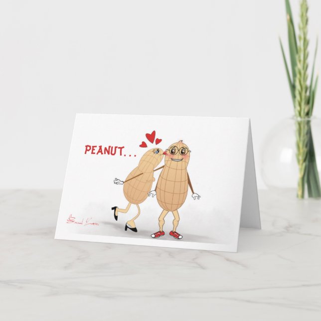 Peanut in Love - Funny greeting card. Holiday Card (Front)