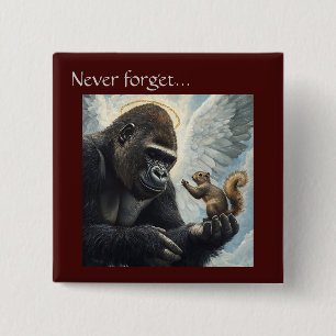 Peanut Squirrel Harambe Button Never Forget Meme
