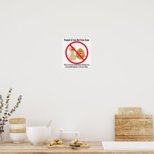 Peanut And Tree Nut Free Zone Food Allergy Print Zazzle 4045