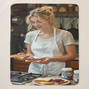 Peanutbutter and Jelly Sandwich Custom Sherpa Blanket