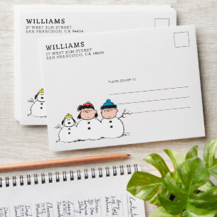 Peanuts 3 Person Snowman Envelope