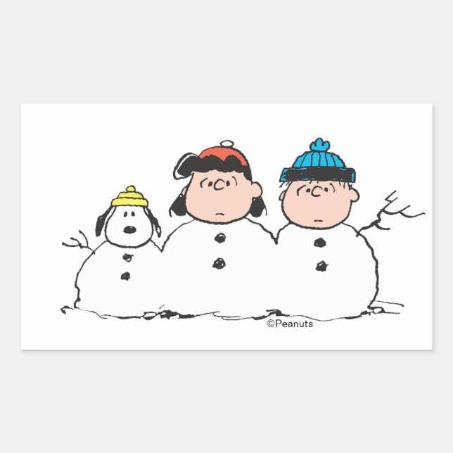 Peanuts | 3 Person Snowman Sticker (Front)