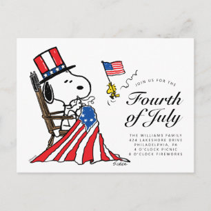 Peanuts 4th of July Picnic Invitation Postcard