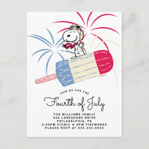 Peanuts 4th of July Picnic Invitation Postcard