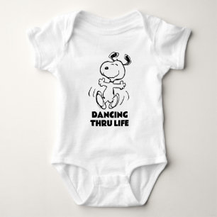 Peanuts   A Snoopy Happy Dance Baby Bodysuit