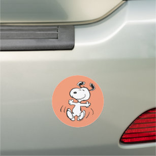 Peanuts   A Snoopy Happy Dance Car Magnet